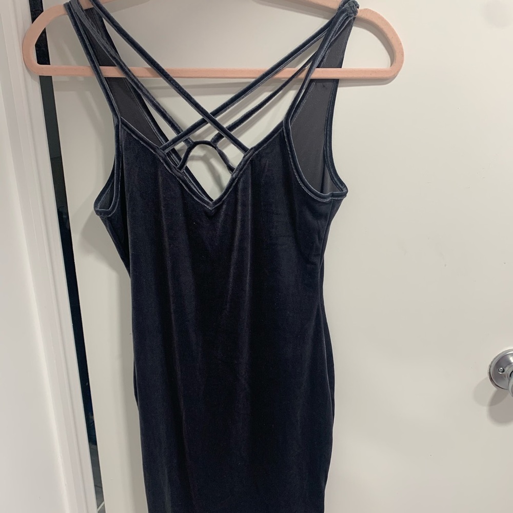 Grey velvet dress